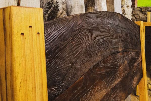 headboard of chestnut handmade carpentry traditional crafts