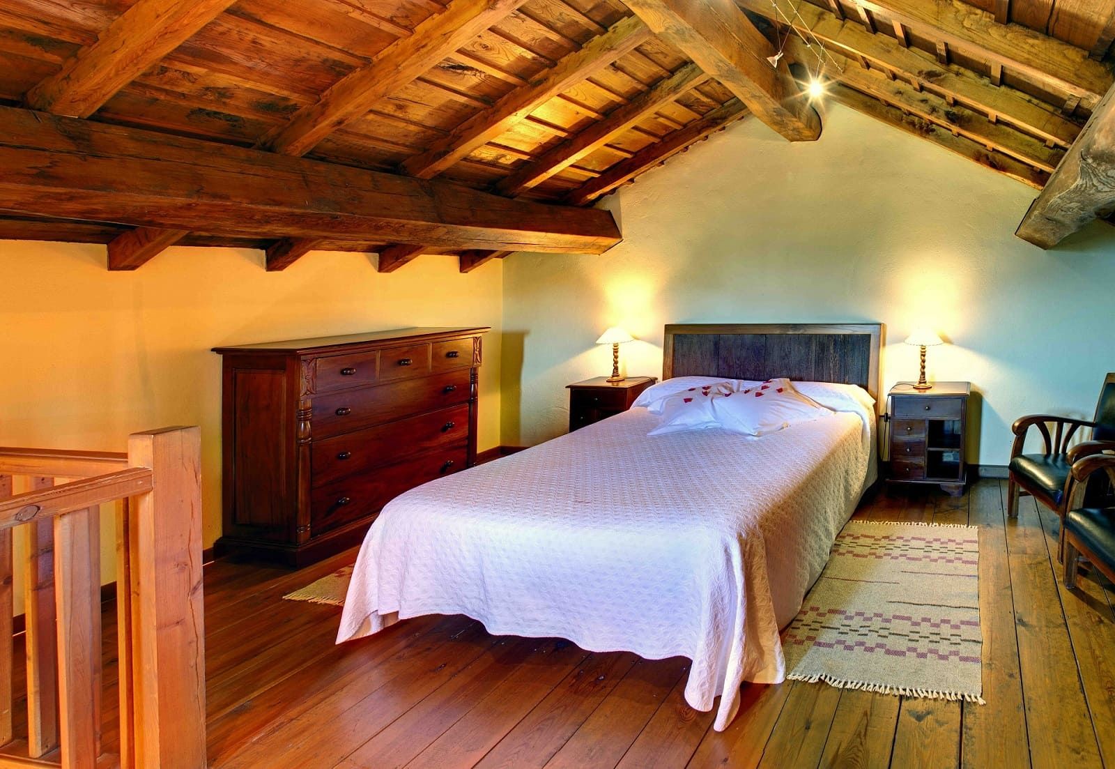 rural house in asturias of wood with beams in the ceiling