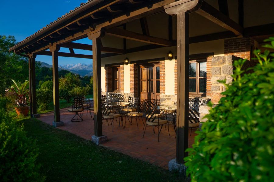 terrace in rural hotel llanes asturias